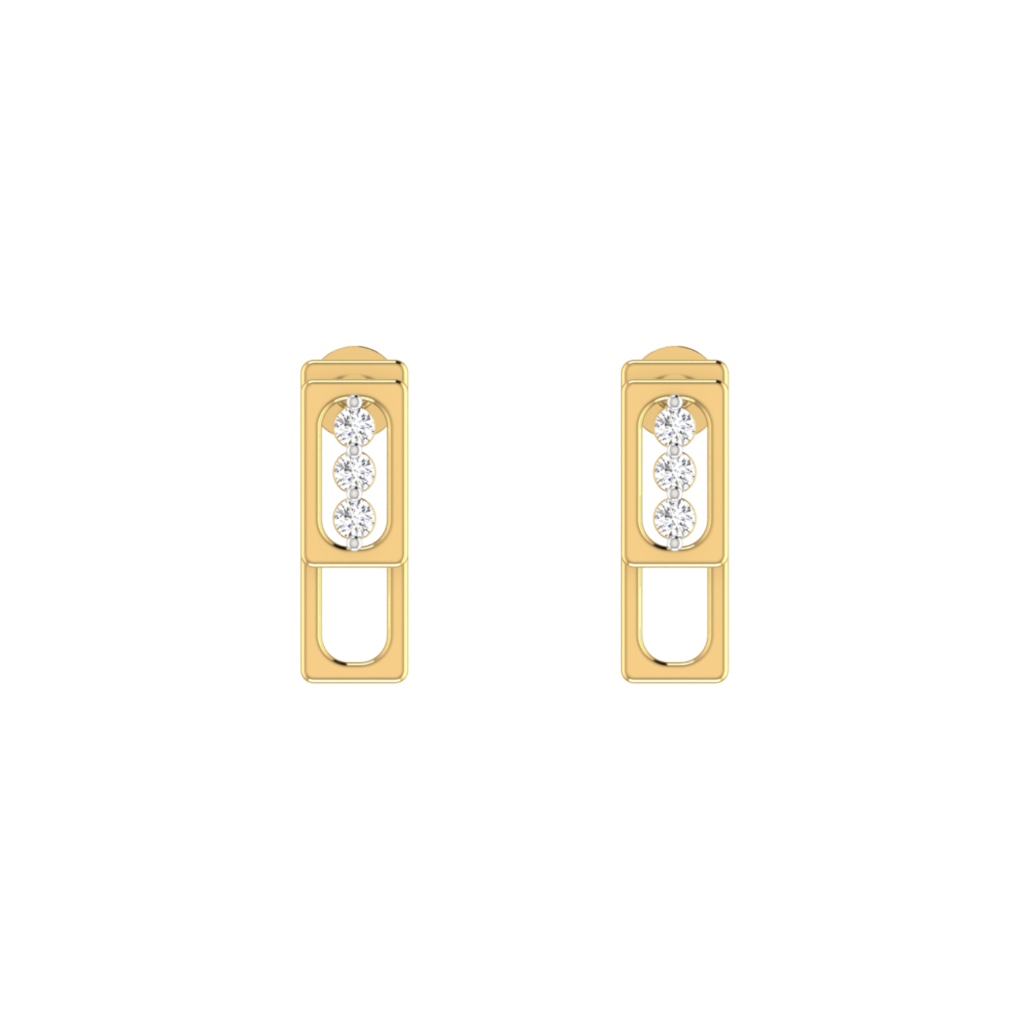 Monolith Luxe Gold Plated Lab Grown Diamond Earrings