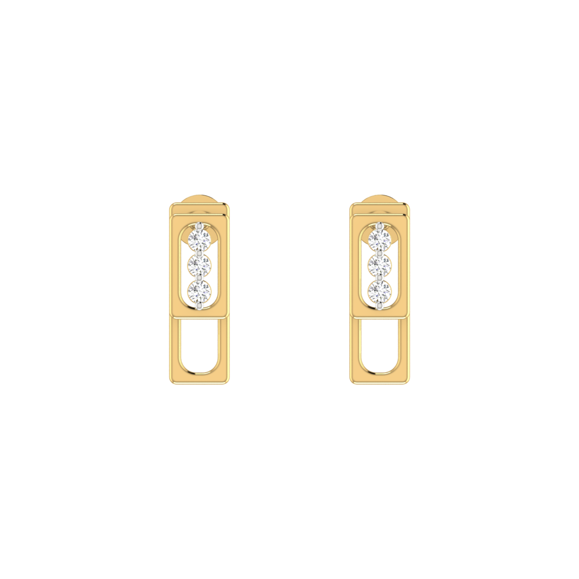 Monolith Luxe Gold Plated Lab Grown Diamond Earrings
