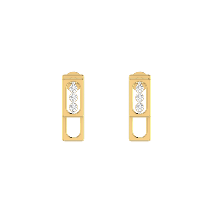 Monolith Luxe Gold Plated Lab Grown Diamond Earrings