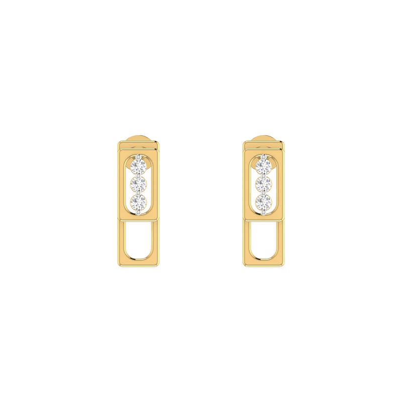 Monolith Luxe Gold Plated Lab Grown Diamond Earrings