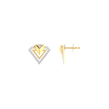 Nexus Prism Gold Plated Lab Grown Diamond Earrings