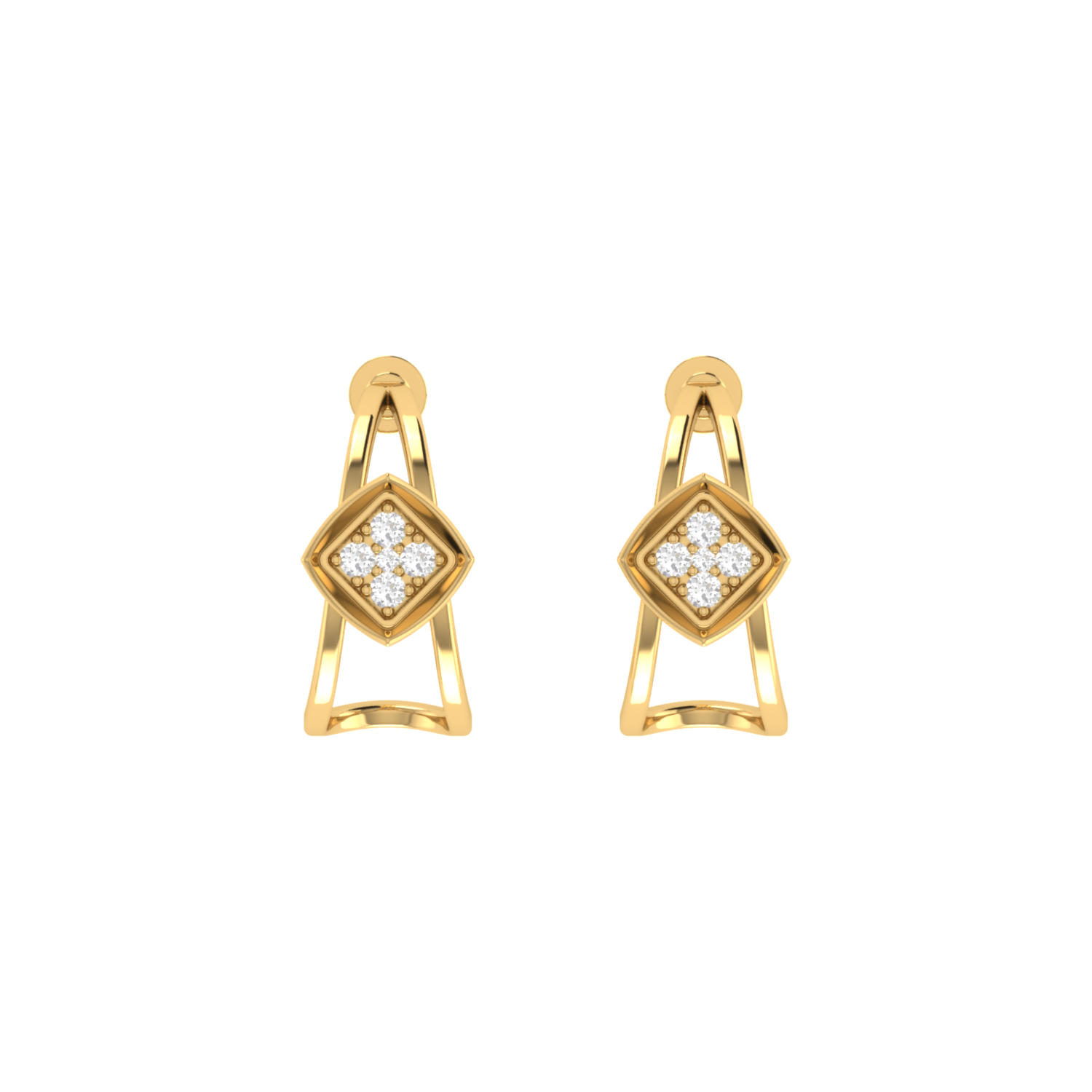 Nova Cage Studs Gold Plated Lab Grown Diamond Earrings