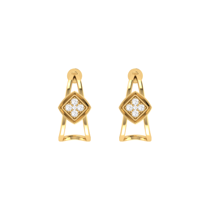 Nova Cage Studs Gold Plated Lab Grown Diamond Earrings