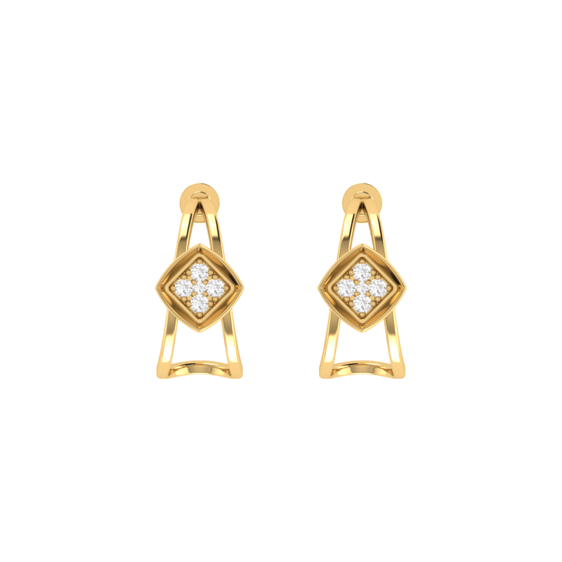 Nova Cage Studs Gold Plated Lab Grown Diamond Earrings