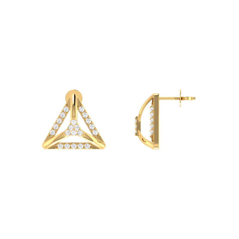 Equilibrium Hex Gold Plated Lab Grown Diamond Earrings
