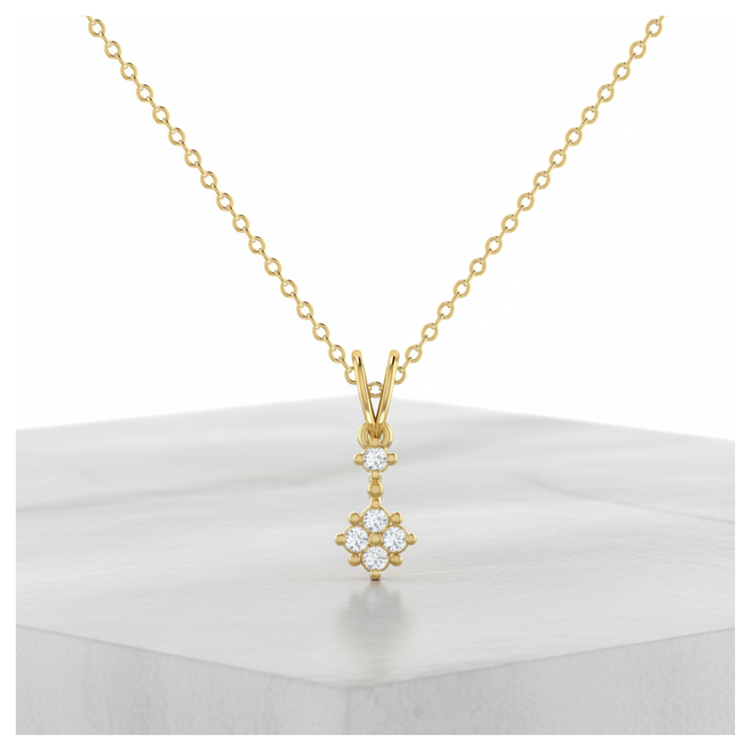 Trinity-Plus Gold Plated Lab Grown Diamond Pendant