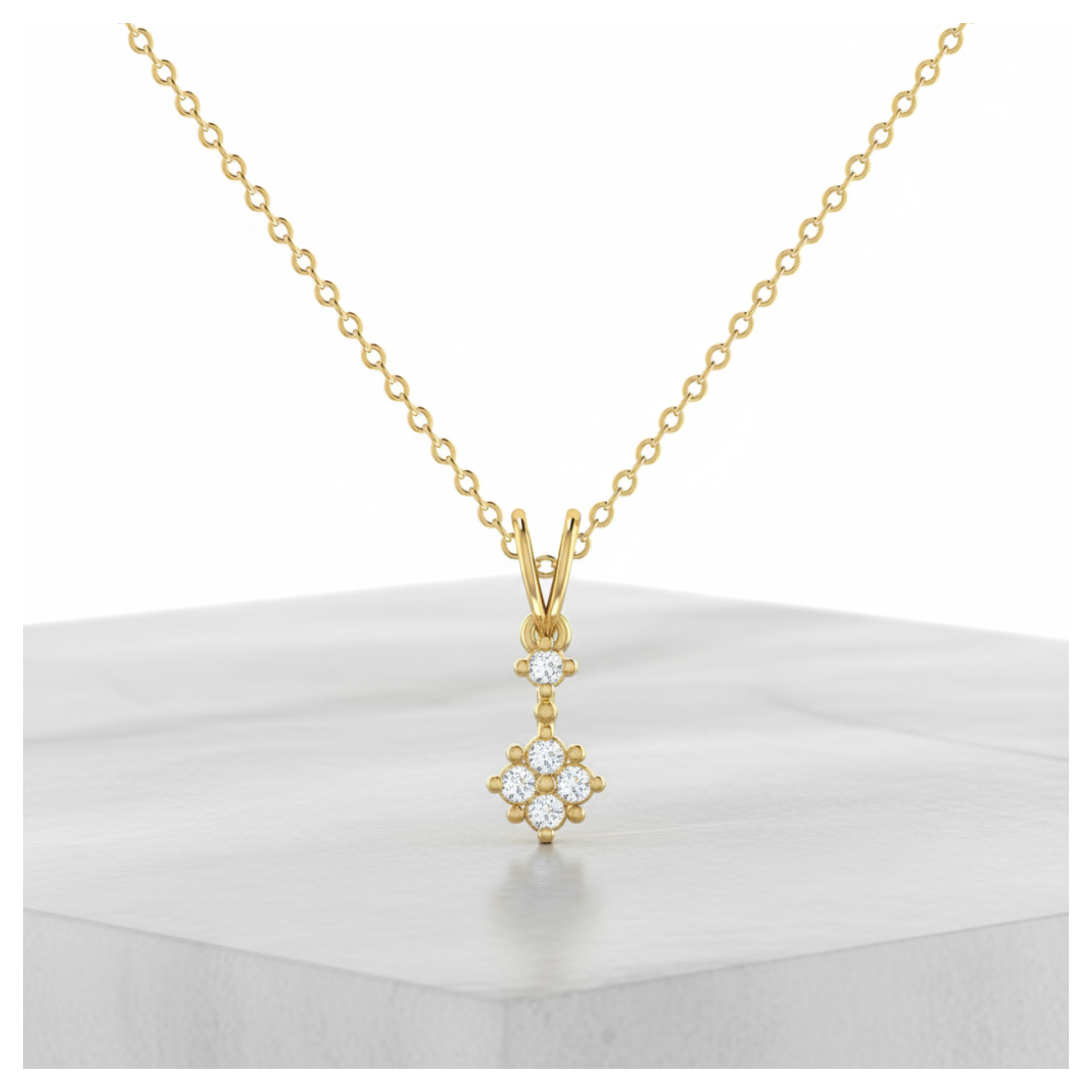 Trinity-Plus Gold Plated Lab Grown Diamond Pendant