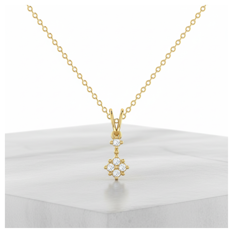 Trinity-Plus Gold Plated Lab Grown Diamond Pendant