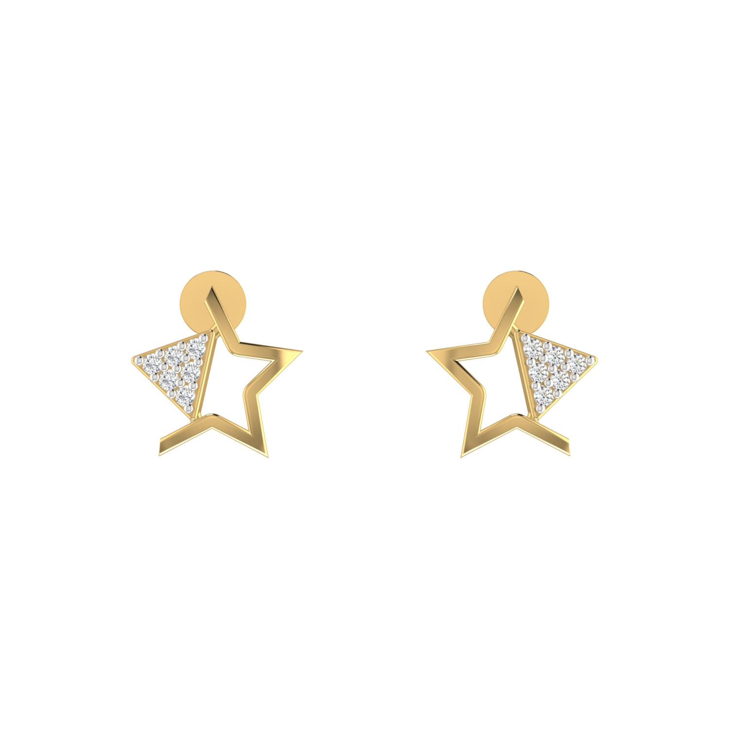 Astraea Studs Gold Plated Lab Grown Diamond Earrings