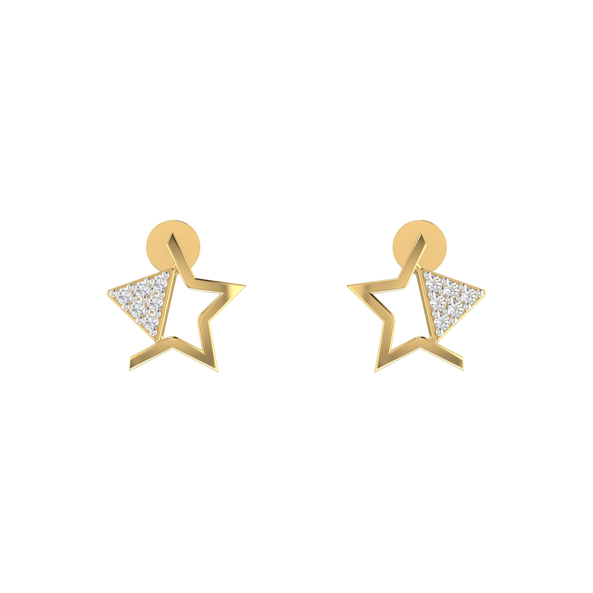 Astraea Studs Gold Plated Lab Grown Diamond Earrings