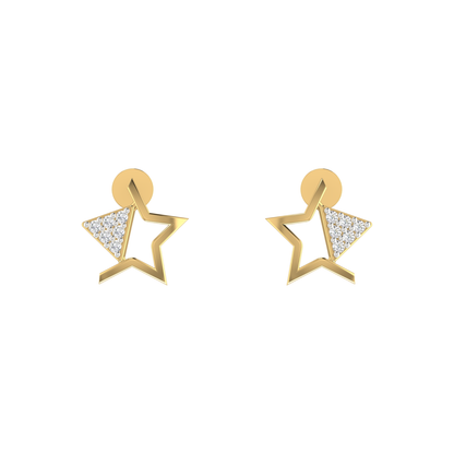 Astraea Studs Gold Plated Lab Grown Diamond Earrings