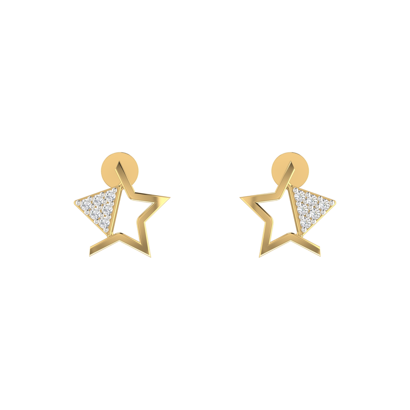 Astraea Studs Gold Plated Lab Grown Diamond Earrings
