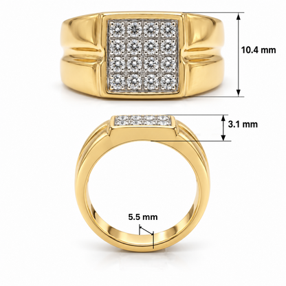 Kaelix Square Crest Lab Grown Diamond Ring