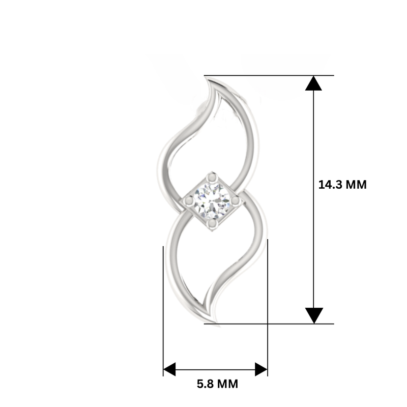 Duova Flame Platinum Plated Lab Grown Diamond Pendant