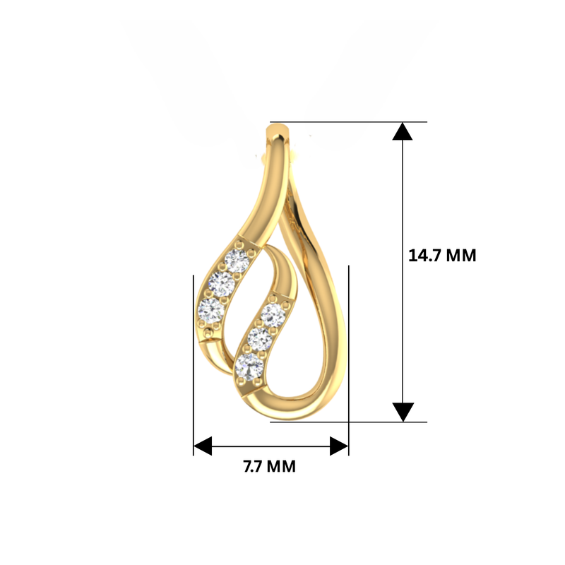 Zaltara Twist Gold Plated Lab Grown Diamond Pendant