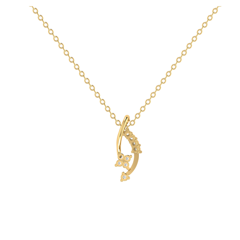 Serpentine Flora Gold Plated Lab Grown Diamond Pendant