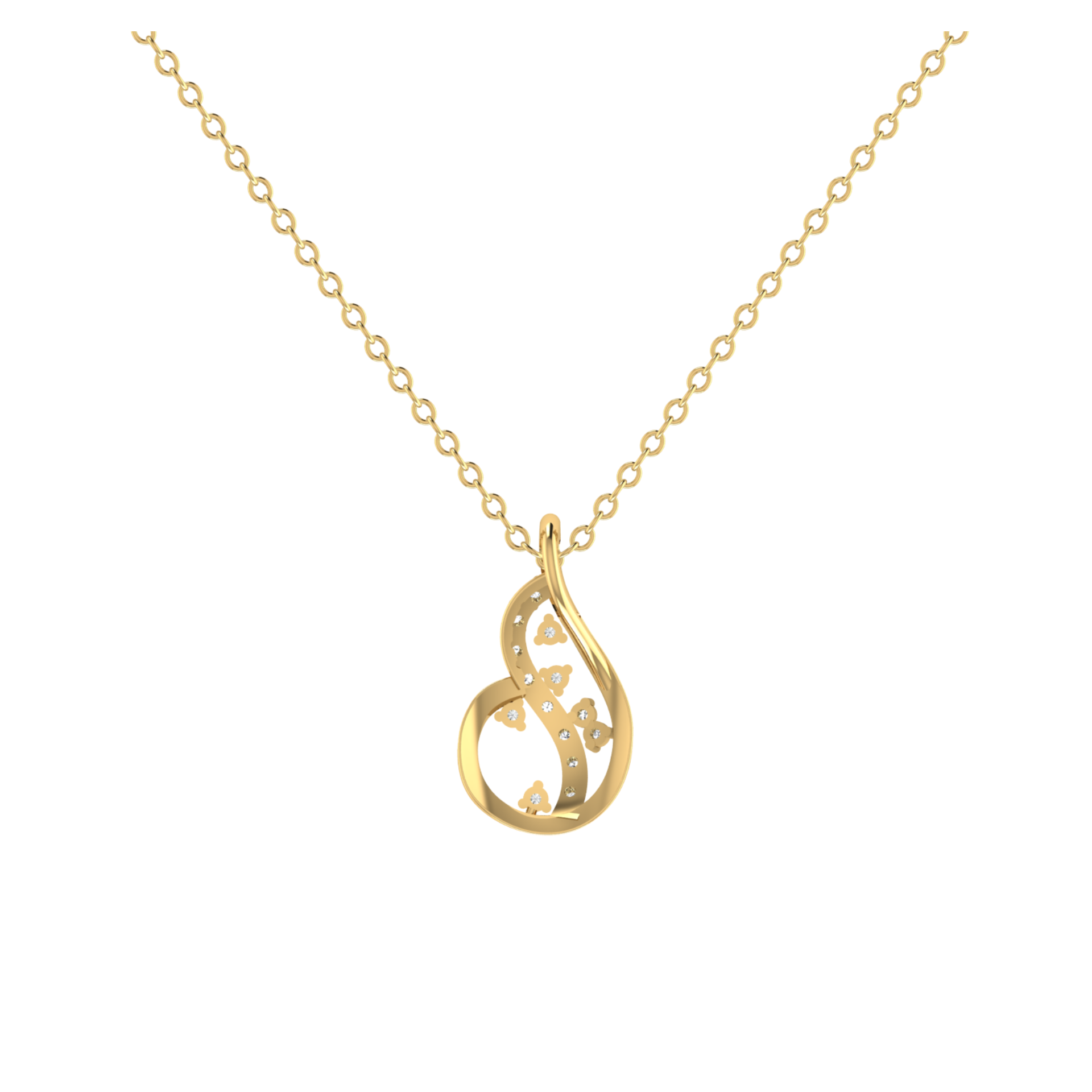Gardenia Gilded Gold Plated Lab Grown Diamond Pendant