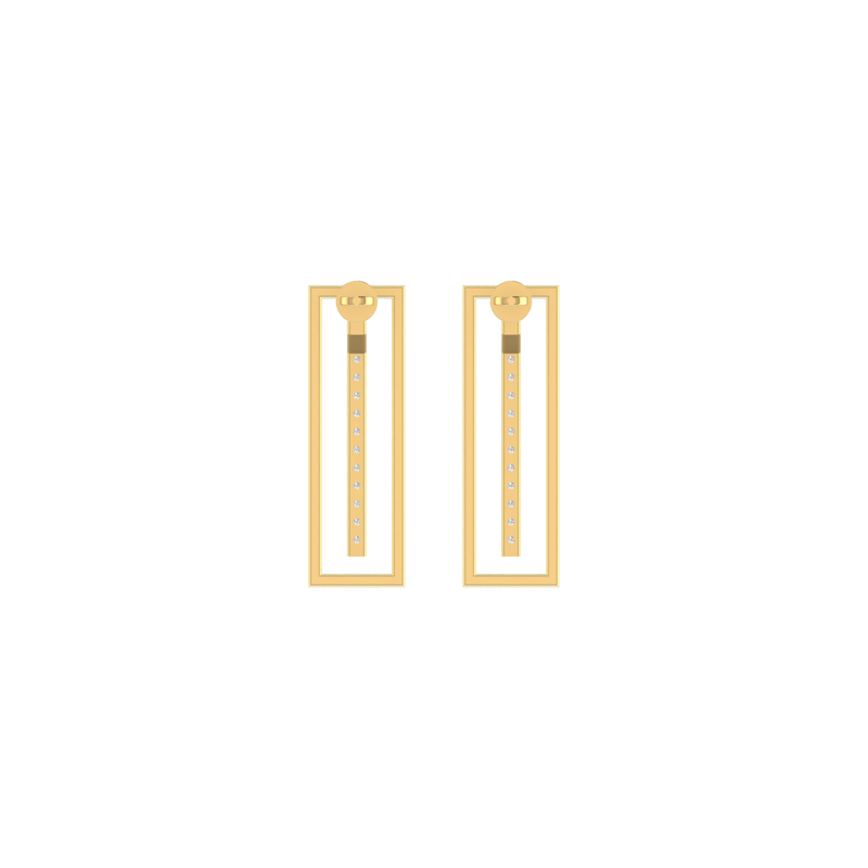 Structural Void Gold Plated Lab Grown Diamond Earrings