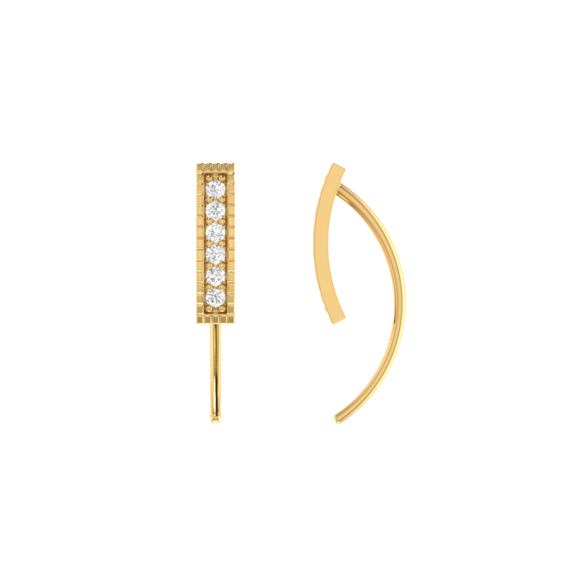 Artisan Frame Drops Gold Plated Lab Grown Diamond Earrings