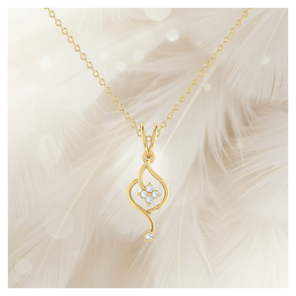Stardust Cocoon Gold Plated Lab Grown Diamond Pendant
