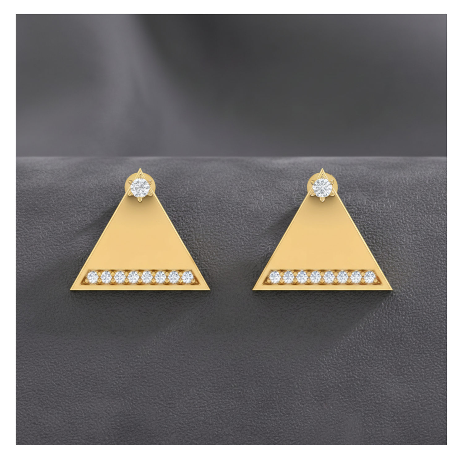 Lumina Triangle Gold Plated Lab Grown Diamond Earrings