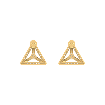 Equilibrium Hex Gold Plated Lab Grown Diamond Earrings