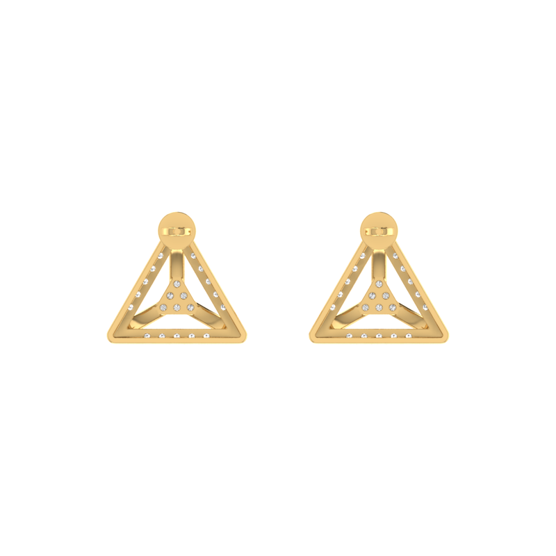 Equilibrium Hex Gold Plated Lab Grown Diamond Earrings