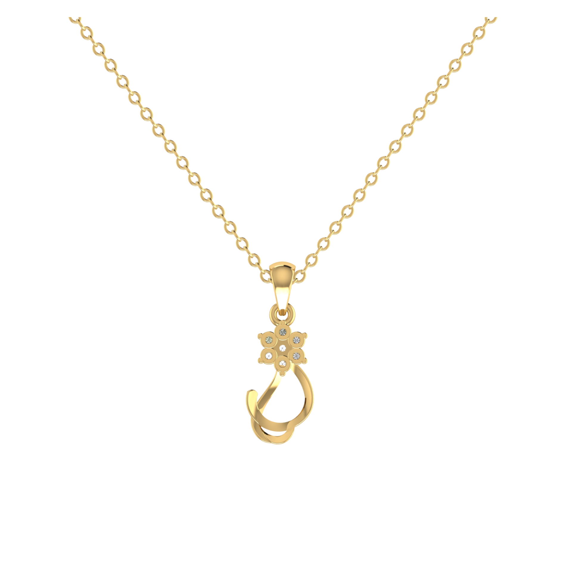 Spiral Flare Gold Plated Lab Grown Diamond Pendant