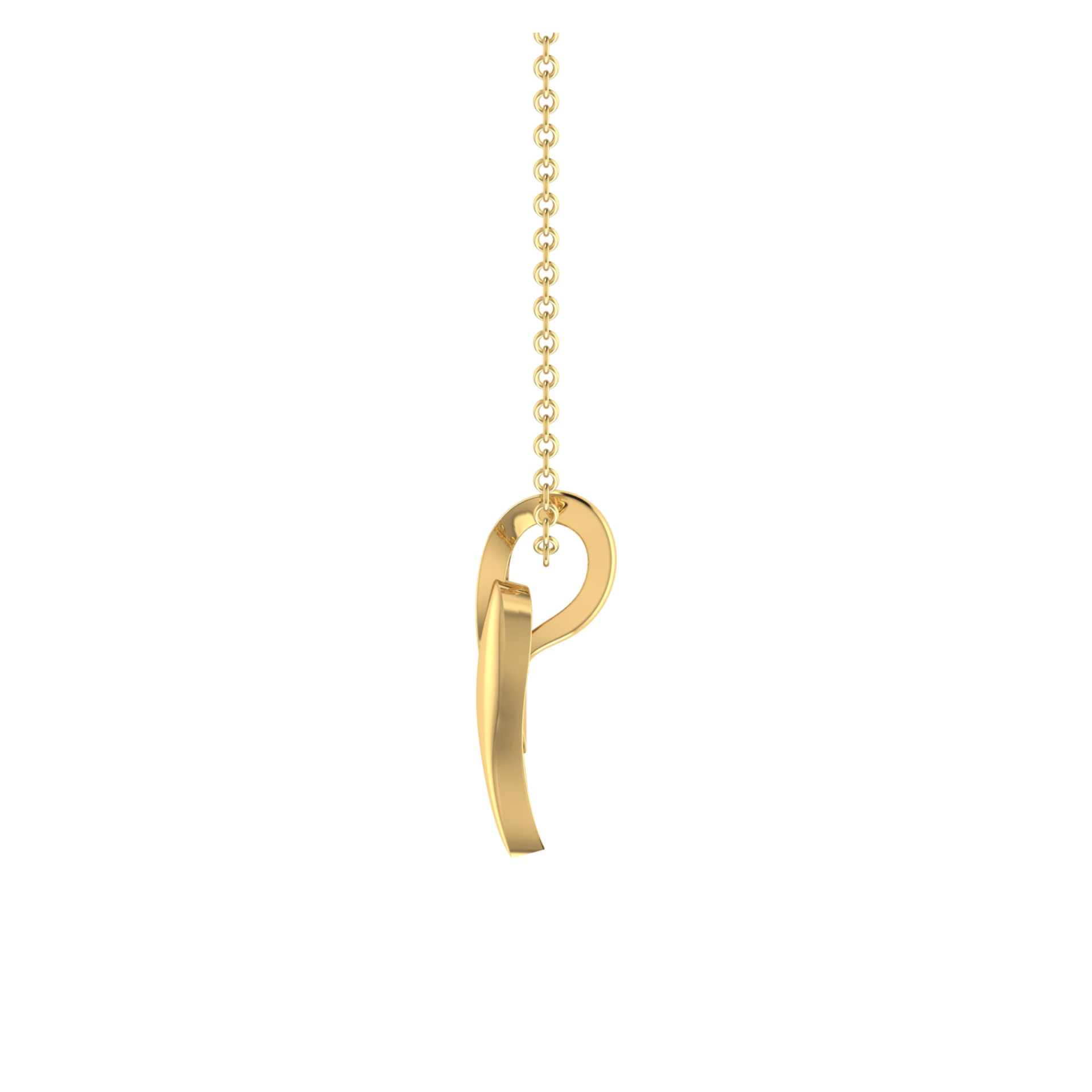 Plume Drop Gold Plated Lab Grown Diamond Pendant