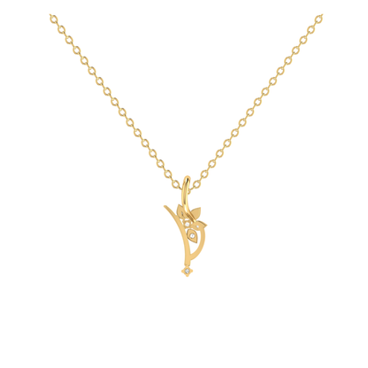 Artisan Tendril Gold Plated Lab Grown Diamond Pendant