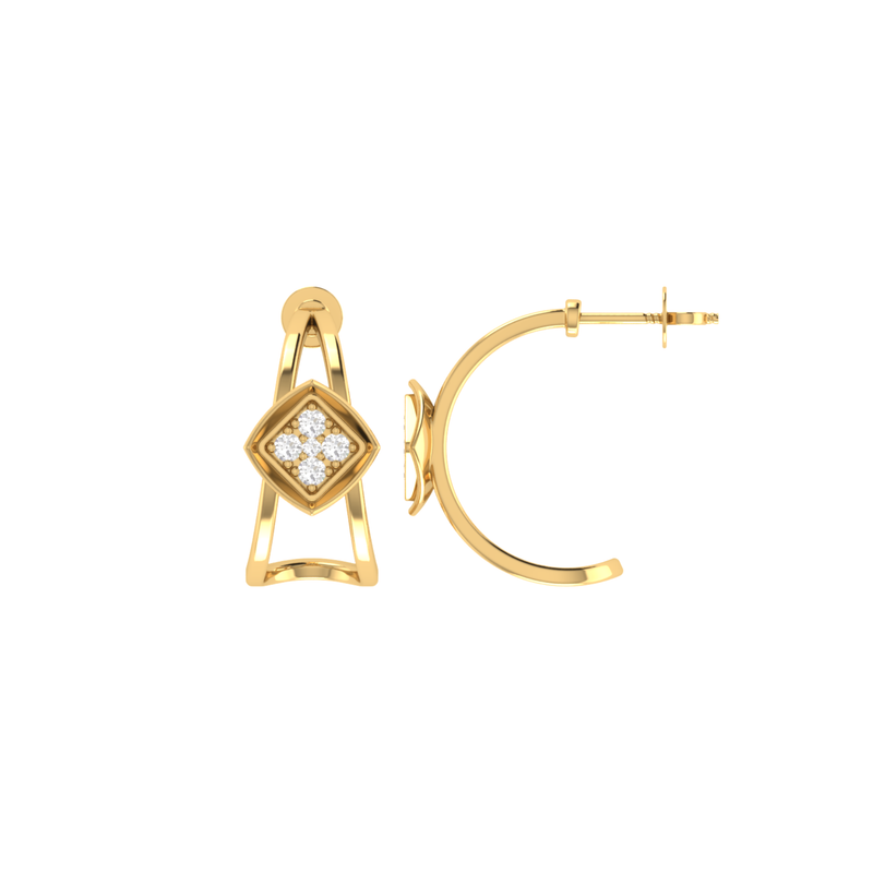 Nova Cage Studs Gold Plated Lab Grown Diamond Earrings