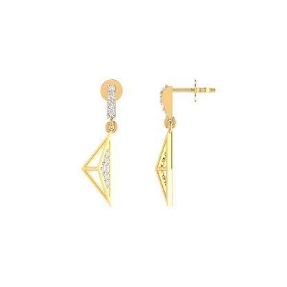 Interlock Aura Drops Gold Plated Lab Grown Diamond Earrings