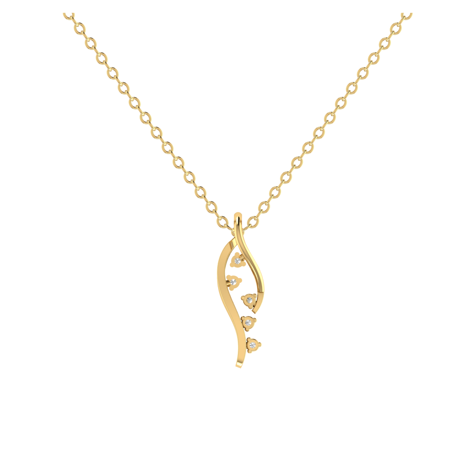 Botanical Flare Gold Plated Lab Grown Diamond Pendant