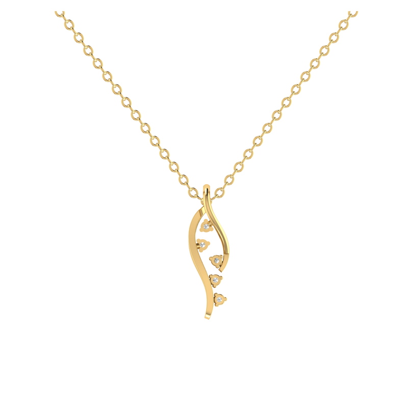 Botanical Flare Gold Plated Lab Grown Diamond Pendant
