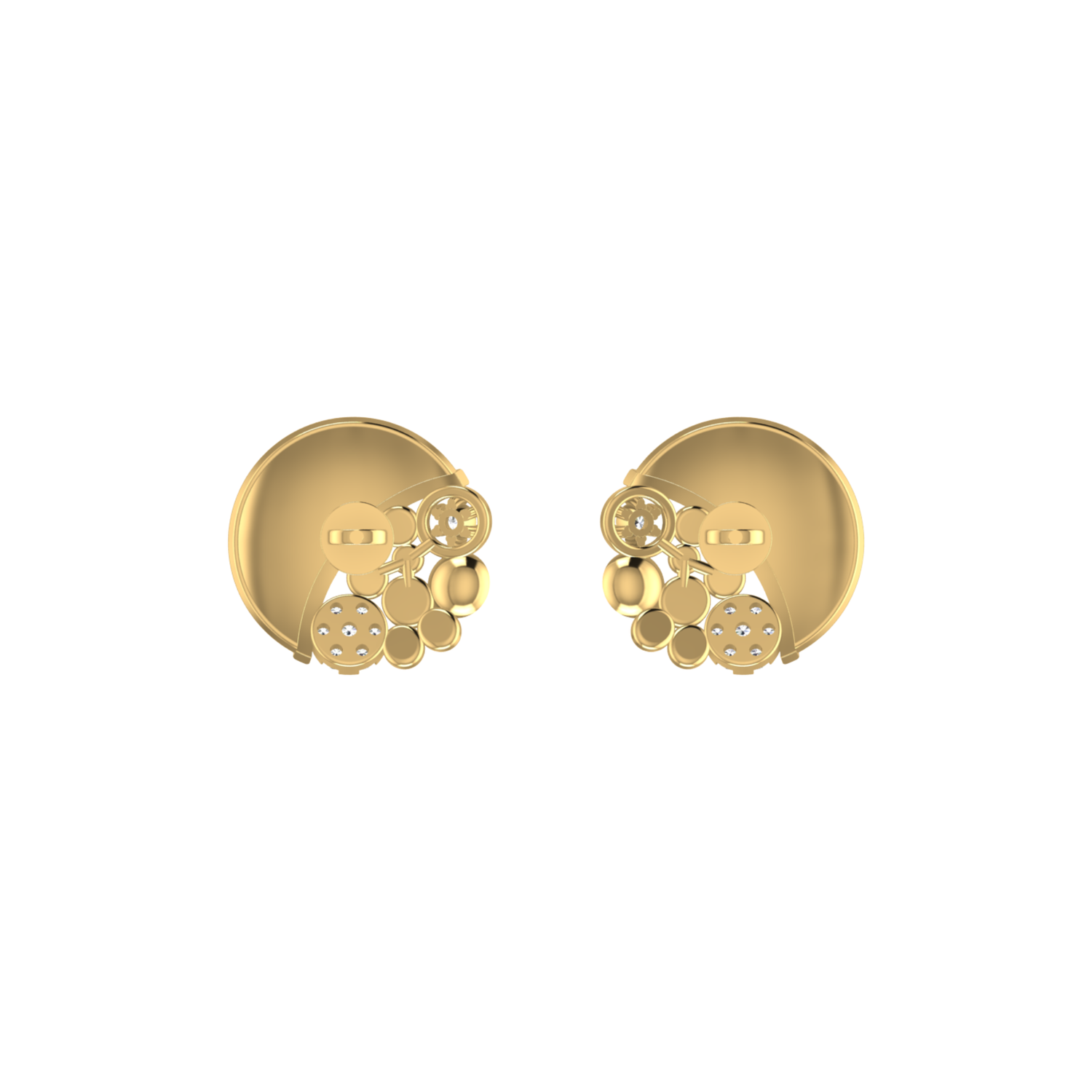 Orbital Array Studs Gold Plated Lab Grown Diamond Earrings