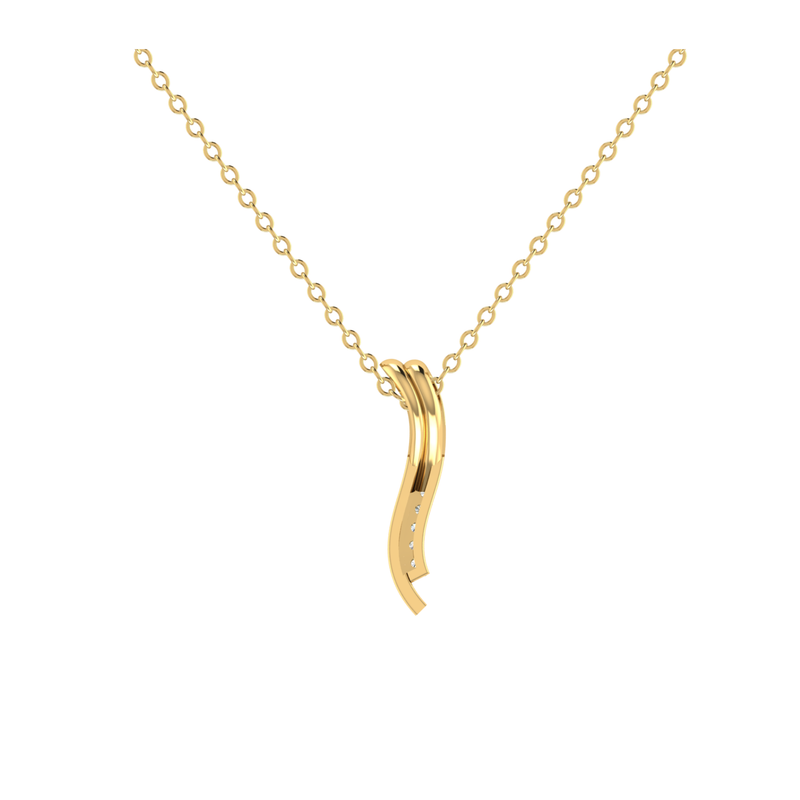 Shimmer Wave Gold Plated Lab Grown Diamond Pendant