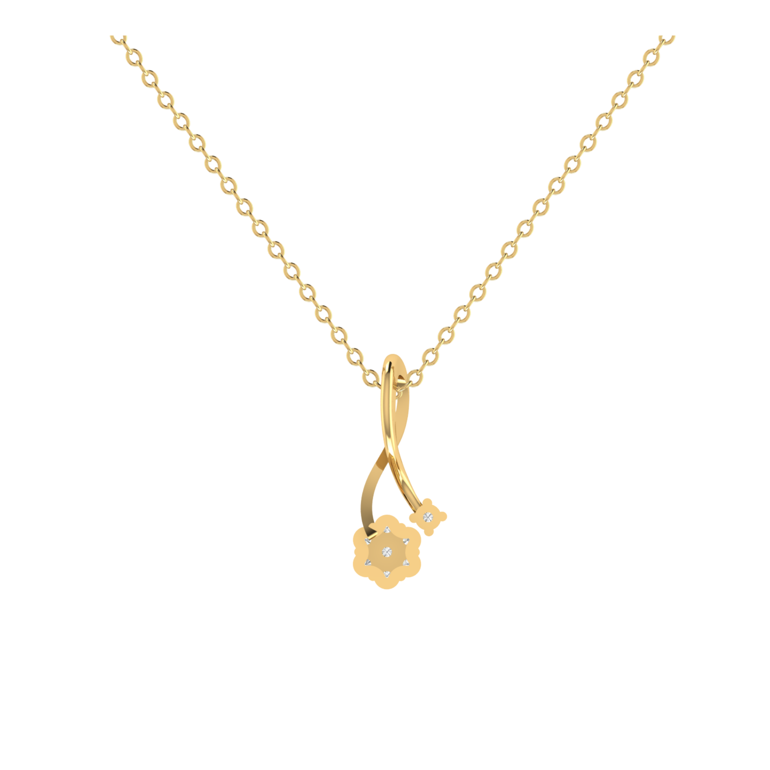 Zenith Flare Gold Plated Lab Grown Diamond Pendant