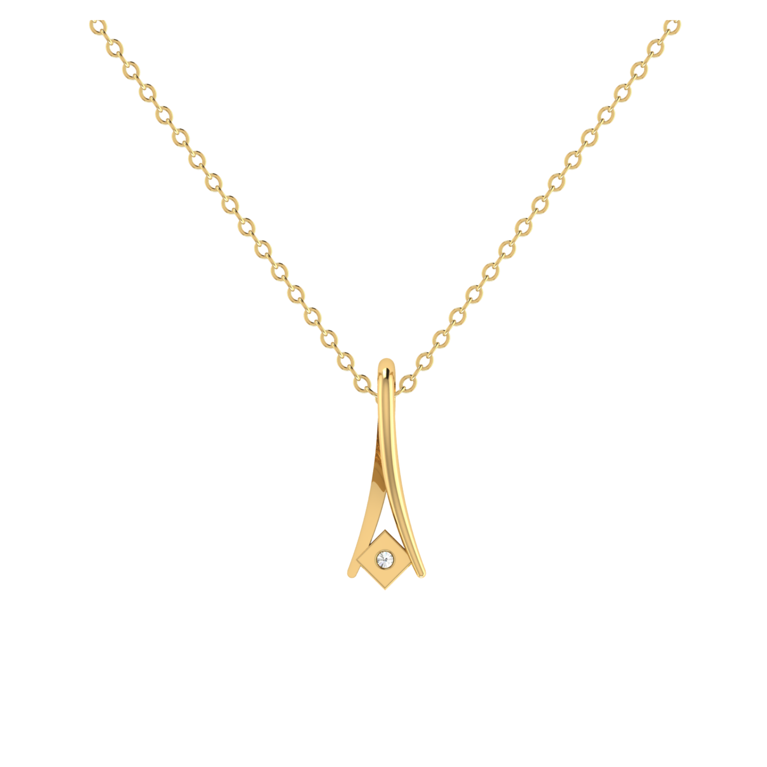 Regal Peak Gold Plated Lab Grown Diamond Pendant