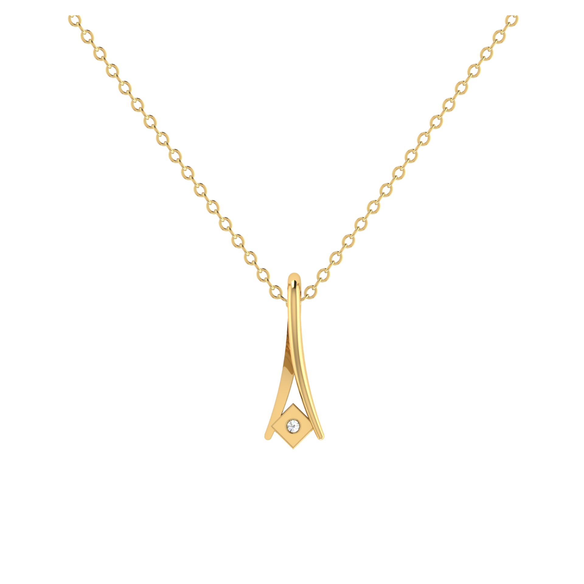 Regal Peak Gold Plated Lab Grown Diamond Pendant