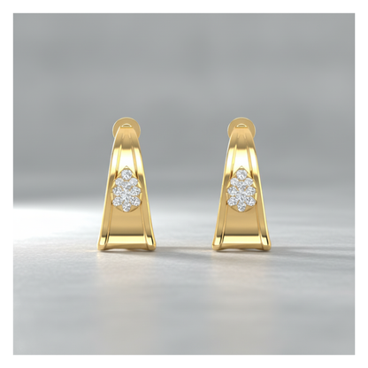 Tapered Nexus Gold Plated Lab Grown Diamond Earrings