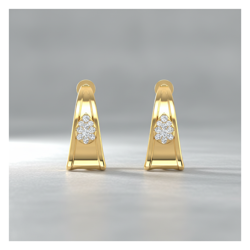 Tapered Nexus Gold Plated Lab Grown Diamond Earrings