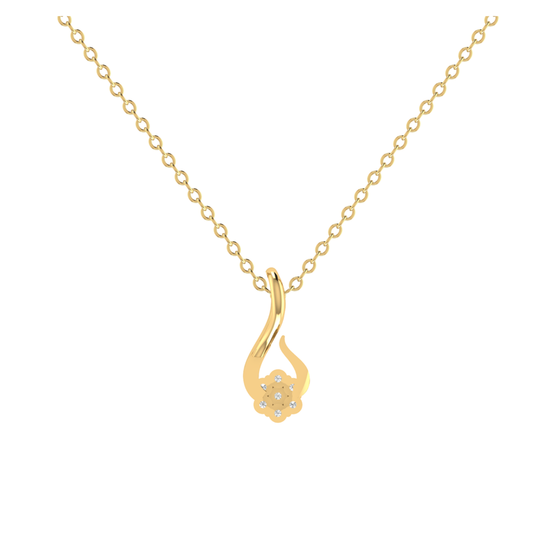 Cosmic Helix Gold Plated Lab Grown Diamond Pendant