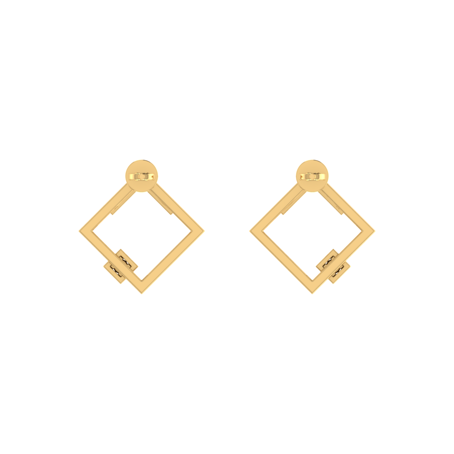Lumina Grid Gold Plated Lab Grown Diamond Earrings