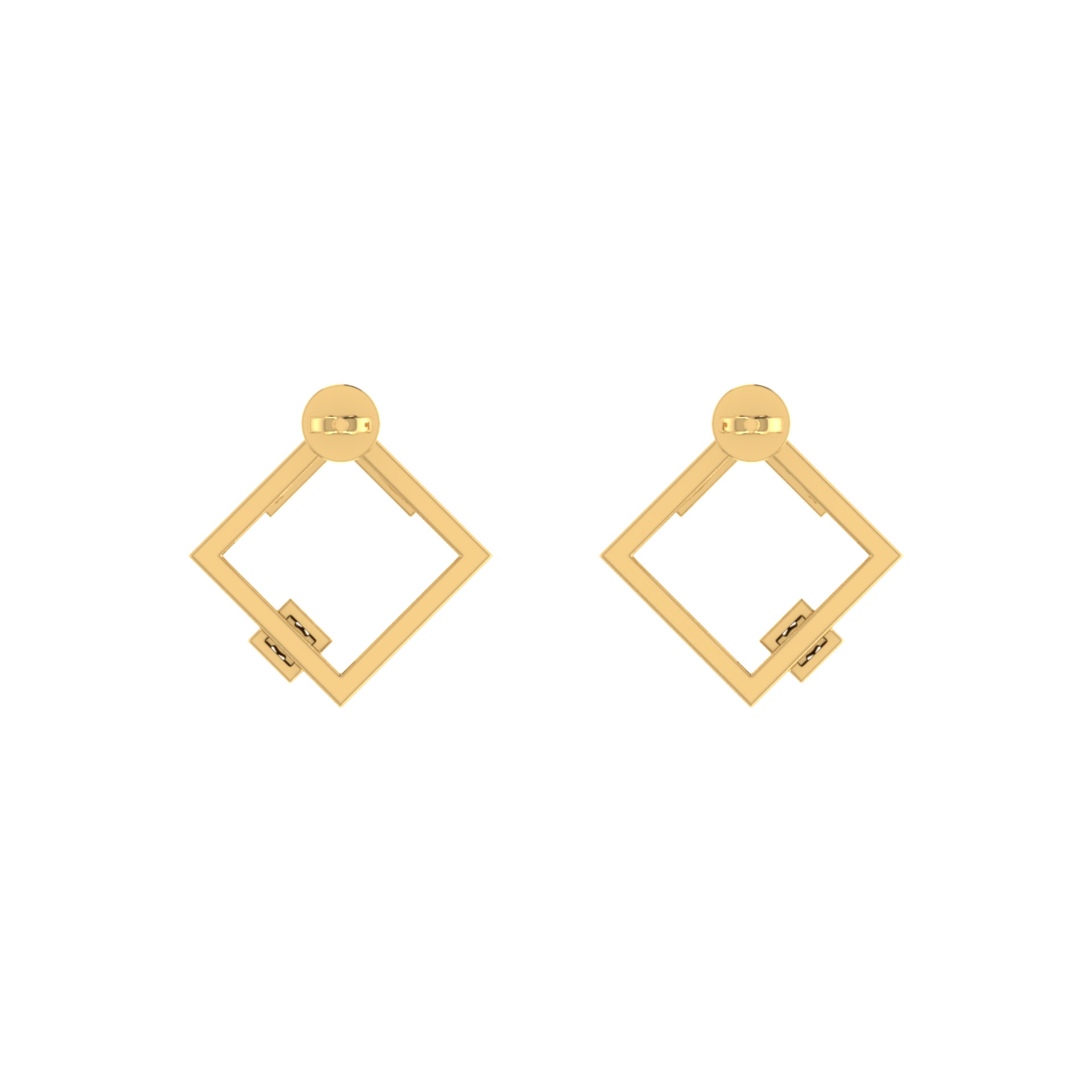 Lumina Grid Gold Plated Lab Grown Diamond Earrings