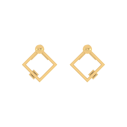 Lumina Grid Gold Plated Lab Grown Diamond Earrings