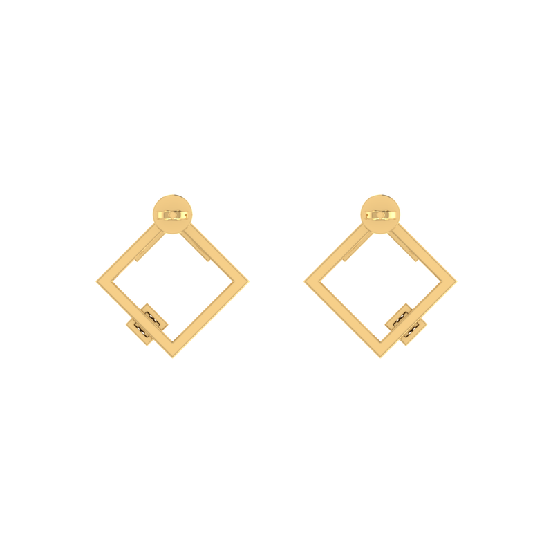 Lumina Grid Gold Plated Lab Grown Diamond Earrings