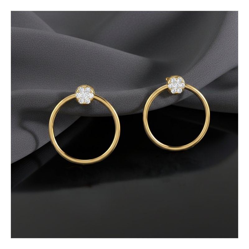 Meadow Hoop Gold Plated Lab Grown Diamond Earrings