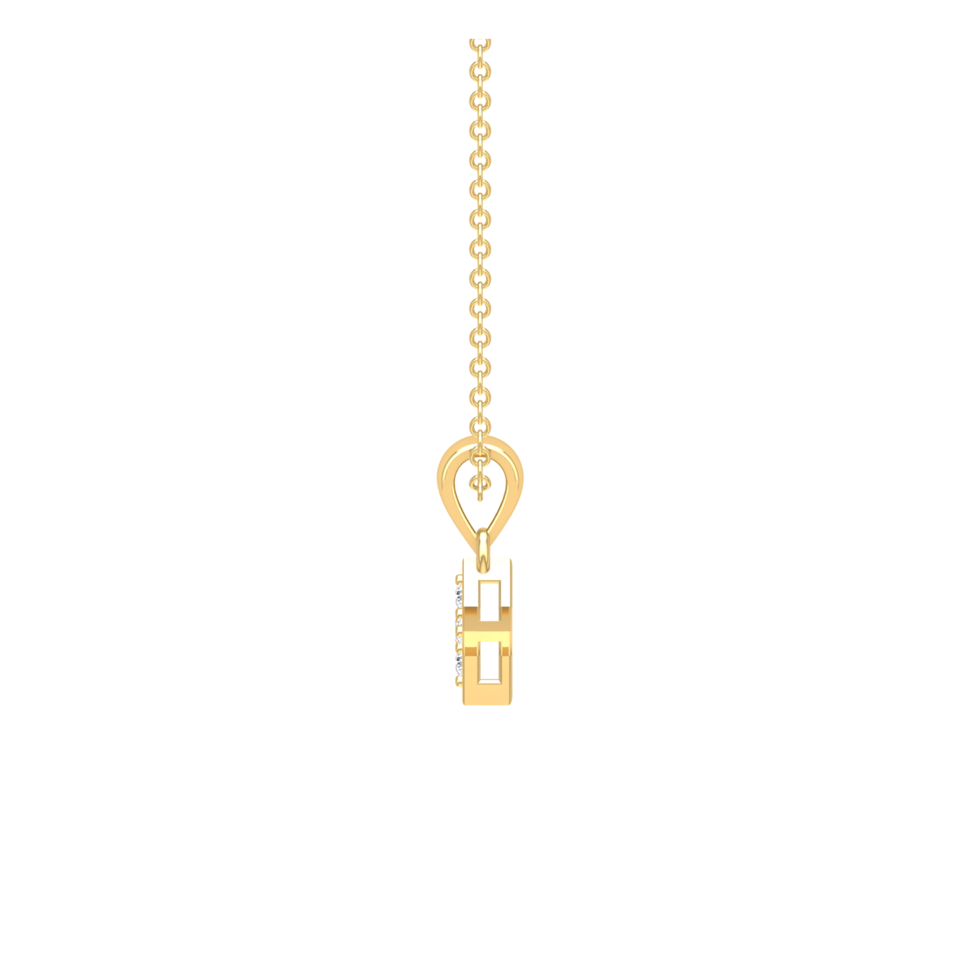 Orchid Flare Drop Gold Plated Lab Grown Diamond Pendant