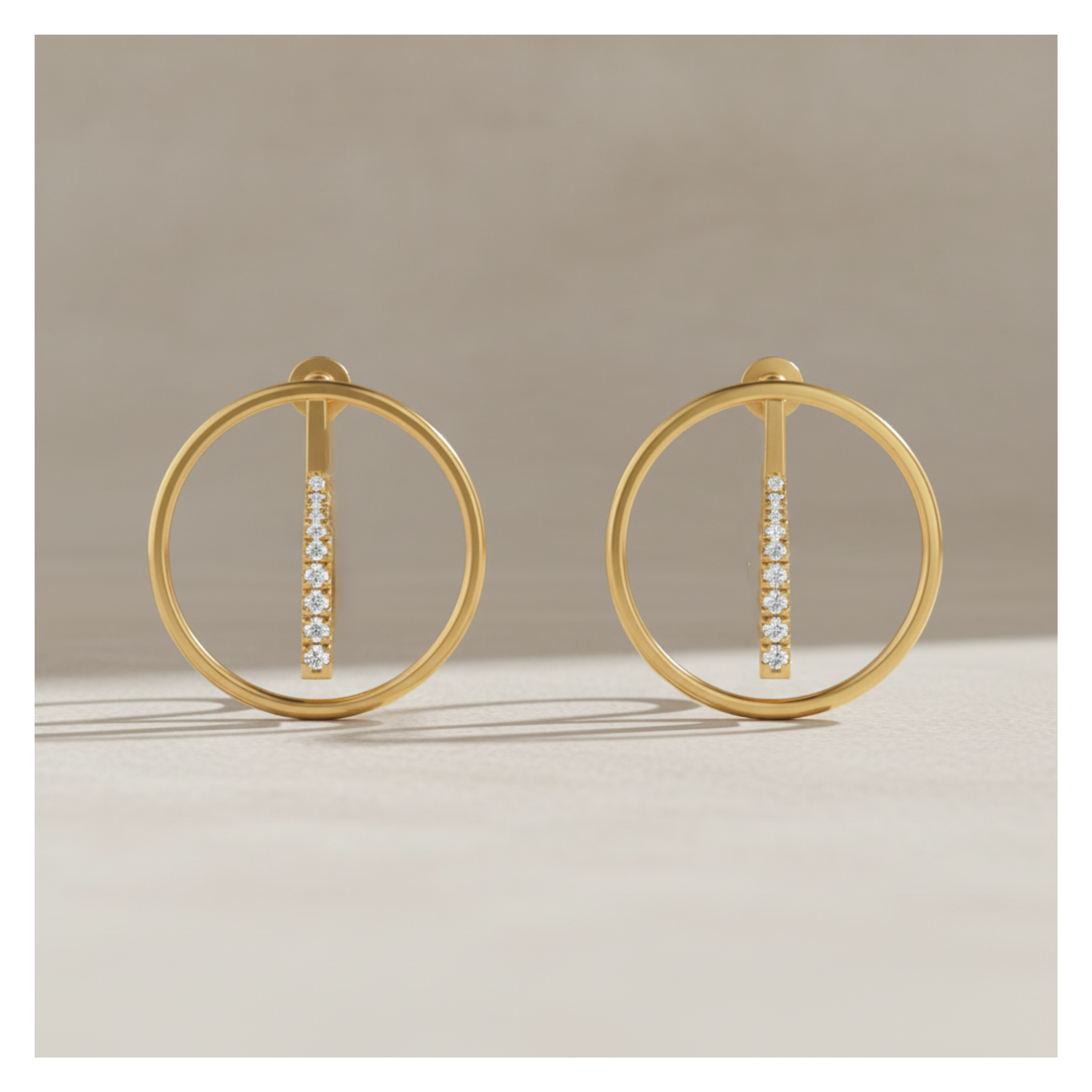 Solar Plumb Gold Plated Lab Grown Diamond Earrings