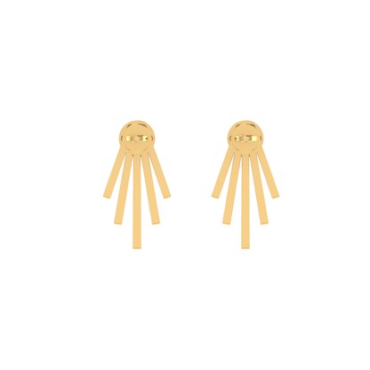 Astral Fringe Studs Gold Plated Lab Grown Diamond Earrings
